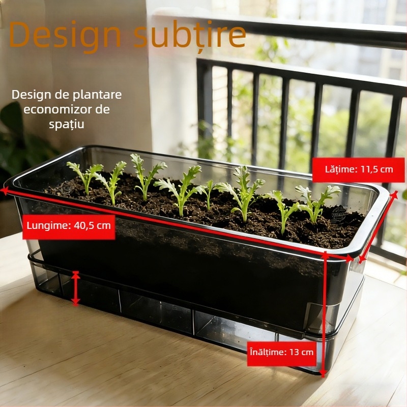 Ghiveci de legume pentru balcon, vas dreptunghiular din plastic, pentru interior, suspensie