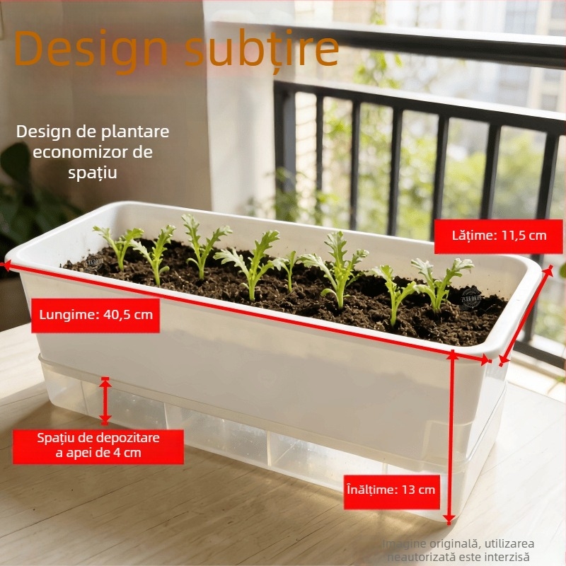 Ghiveci de legume pentru balcon, vas dreptunghiular din plastic, pentru interior, suspensie