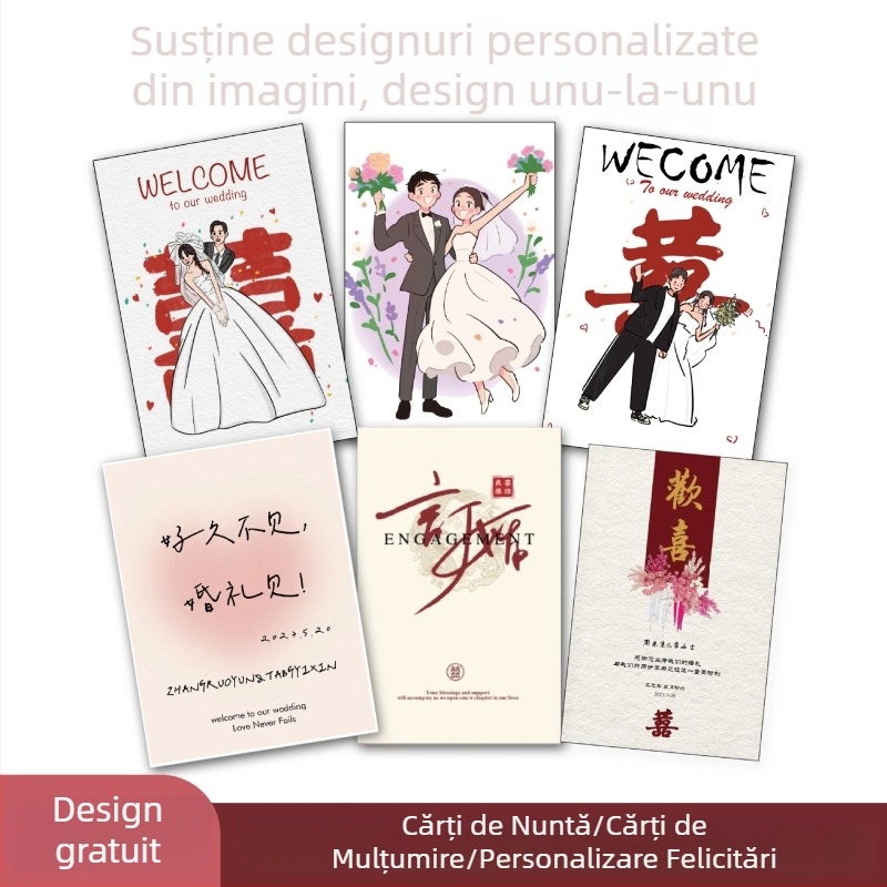 Carte cu jurământ de nuntă, card tipărit personalizat, card de mulțumire, etichetă mică de nuntă, card de masă pentru banchet
