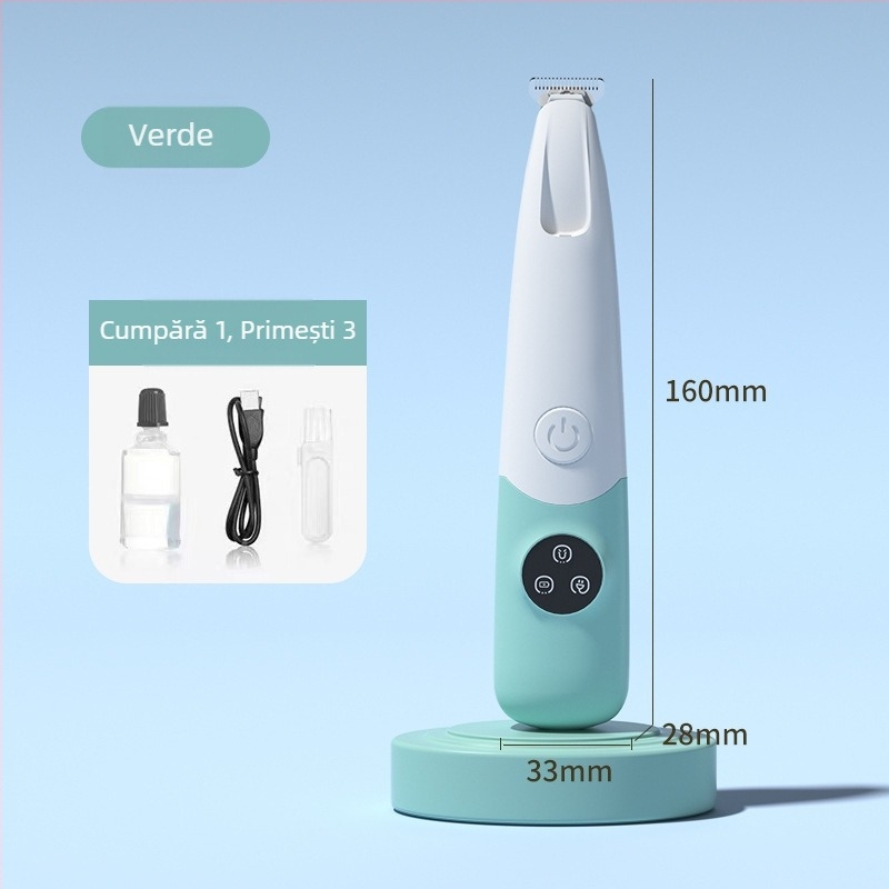 Keli-P1 trimmer electric pentru lăbuțe de animale de companie, pentru pisici și câini, cu LED, impermeabil