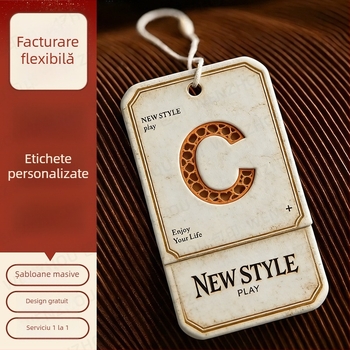 Etichete de agățat din hârtie lucioasă, cu formă specială pentru haine, cu design de logo, pentru lenjerie și haine feminine