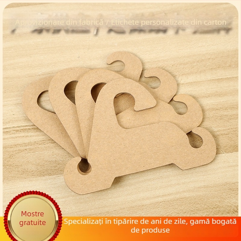 Umeraș pentru haine și încălțăminte, card de afișaj din carton gros, 3–5 mm grosime, carton Kraft