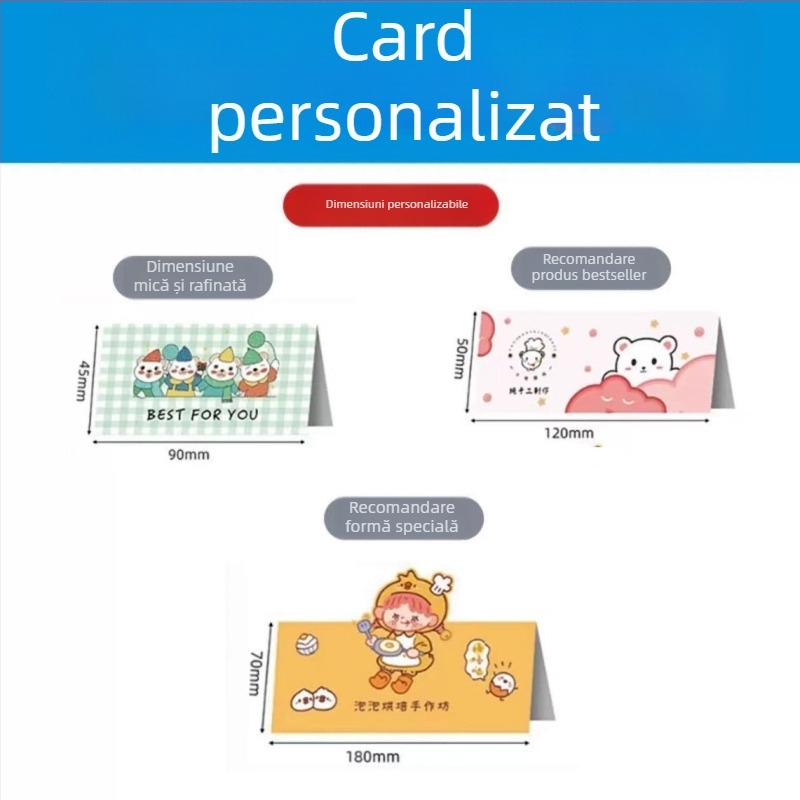 Suport de card pliabil, cu formă specială, etichete atașabile, bijuterii la comandă, card de mulțumire, imprimare pe reversul cardului