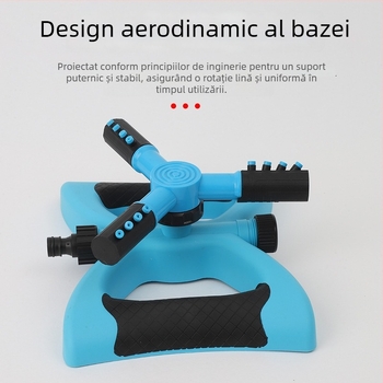 Sprinkler rotativ pentru irigare la 360°, duză în formă de semilună, automată pentru grădină, cu trei brațe pentru gazon