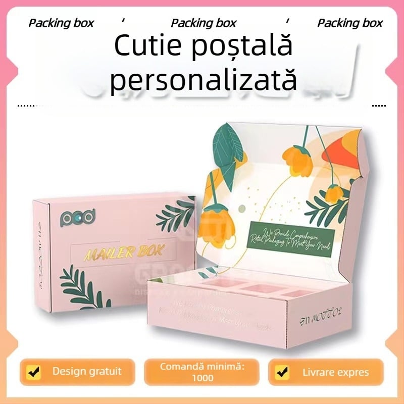 Cutie personalizată pentru ambalarea lenjeriei imprimare color pe ambele fețe și cutie cadou cu fermoar