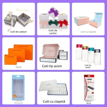 Cutie personalizată de ambalaj cadouri - cutie din carton ondulat color pentru haine și lenjerie, capac de deschidere cu ruptură, închidere cu fermoar, cutie de ceai