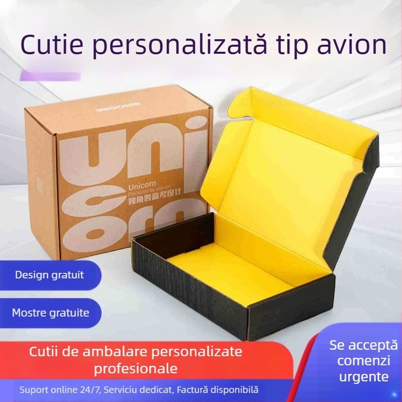 Cutie colorată personalizată pentru lenjerie și accesorii, carton ondulat gros, imprimare color pe ambele fețe, ambalaj cu fermoar și capac