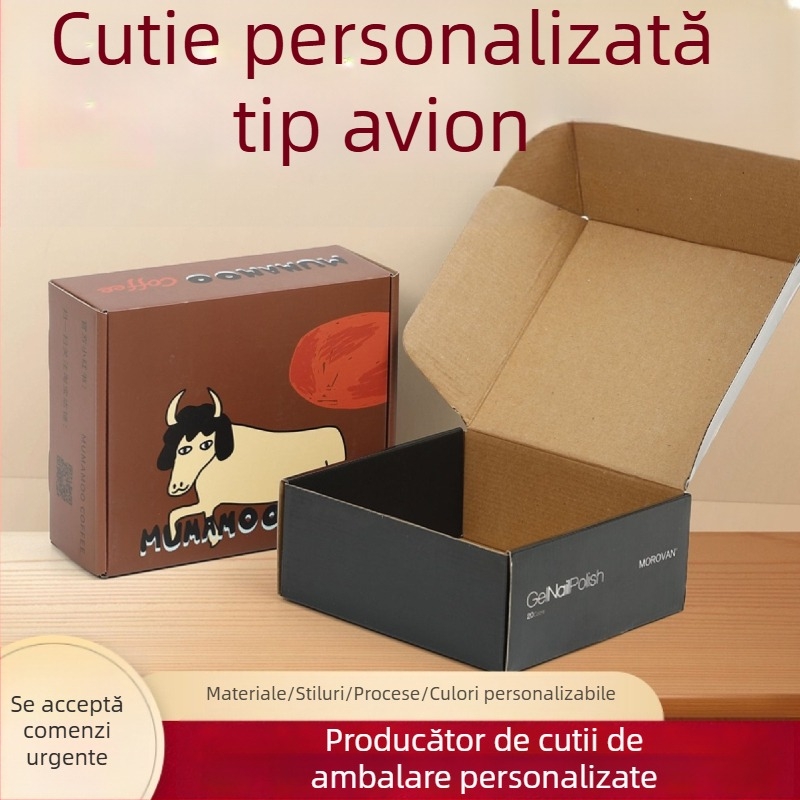 Cutie colorată personalizată pentru lenjerie și accesorii, carton ondulat gros, imprimare color pe ambele fețe, ambalaj cu fermoar și capac