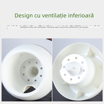 Oulinze ghiveci rotund bicolor din plastic, auto-udare