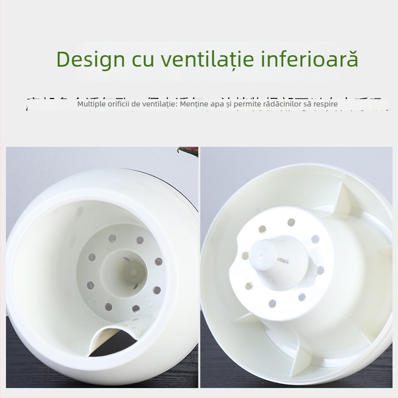 Oulinze ghiveci rotund bicolor din plastic, auto-udare
