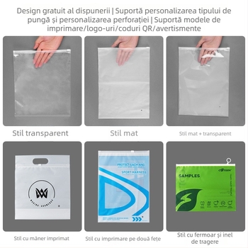 Geantă cu fermoar finisaj mat, personalizată, cu logo imprimat, pentru ambalarea hainelor