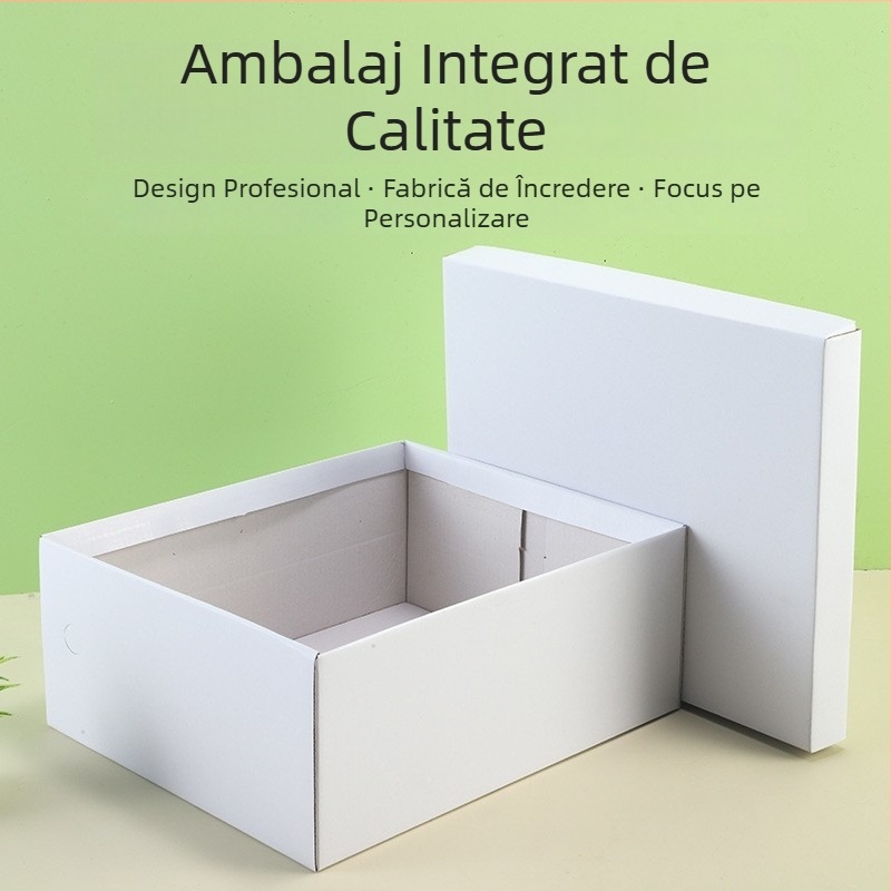 Cutie albă din carton, tip „cer și pământ“, universală pentru pantofi, șosete și lenjerie, cutie de depozitare/dar
