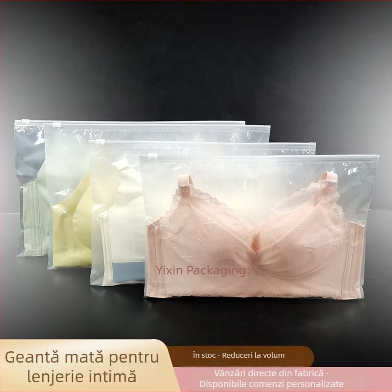 Geantă de depozitare pentru sutiene din PE, cu fermoar și imprimare logo, ambalaj lenjerie