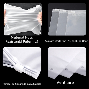 Pungi CPE mate pentru ambalarea hainelor, pungi din plastic cu închidere automată pentru lenjerie, pantaloni și cămăși