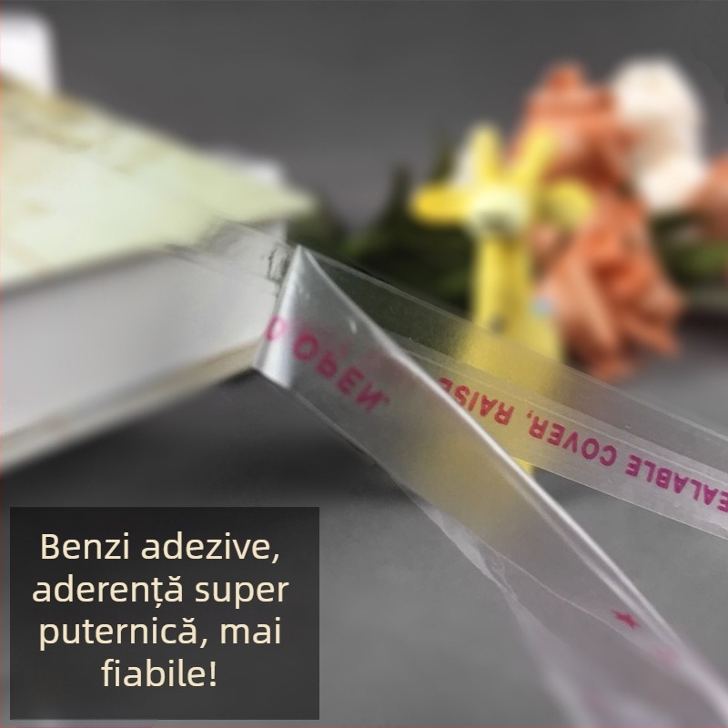 Sac OPP transparent pentru haine, auto-închis, 20x47 cm, 100 buc, grosime 50 μm
