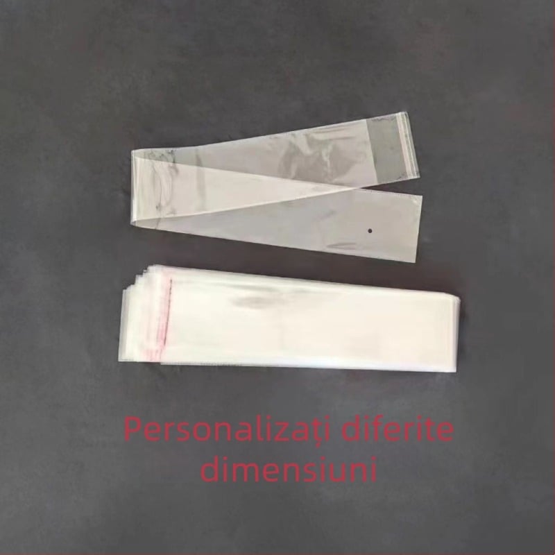 Pungi OPP autoadezive personalizate, transparente, subțiri, pentru ambalare, extra-lungi, drepte, pentru cadouri și bijuterii