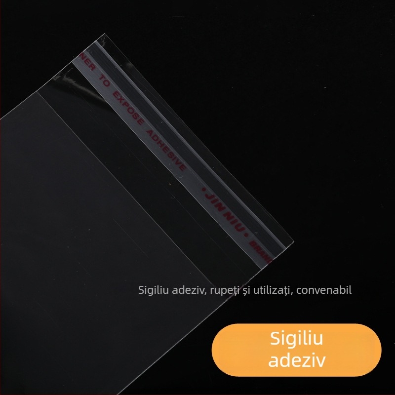 Pungă OPP autoadezivă, foarte transparentă, lățime 29 cm, sigilat automat, fără imprimare logo