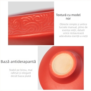 Ghiveci ceramic hidropnic cu bilă de mușchi, design chinezesc, pentru birou, cu suport