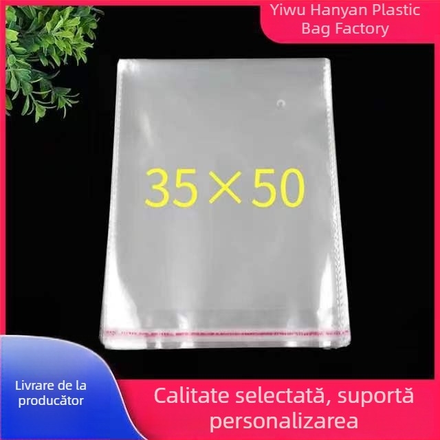 Pungi OPP cu închidere etanșă pentru haine și lenjerie, cu fermoar, 4 cm lungime de sigilare, pachet de 100 buc