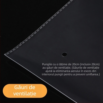 Geantă OPP transparentă, personalizabilă, pentru bijuterii, haine și ambalaje, autoadezivă, imprimarea logo-ului