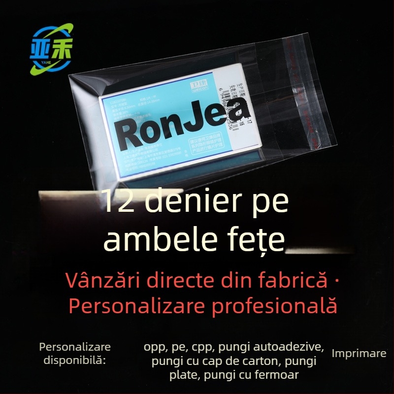 Geantă OPP transparentă, personalizabilă, pentru bijuterii, haine și ambalaje, autoadezivă, imprimarea logo-ului