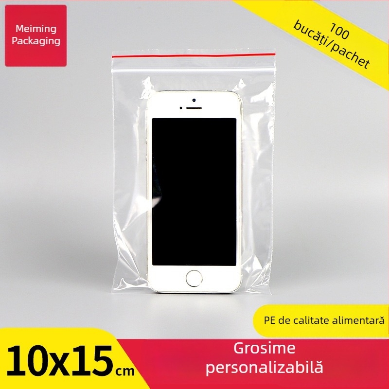 Saci PE auto-sealanti, 10×15 cm, transparenți, ambalare din plastic