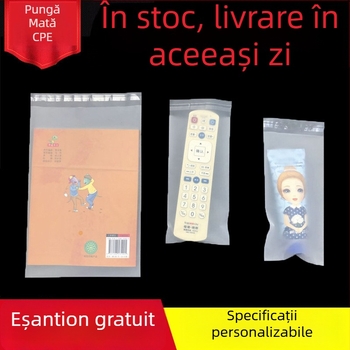 Pungă plată CPE mată autoadezivă cu buzunar, semi-transparentă, pentru ambalare, grosime 0,16 mm