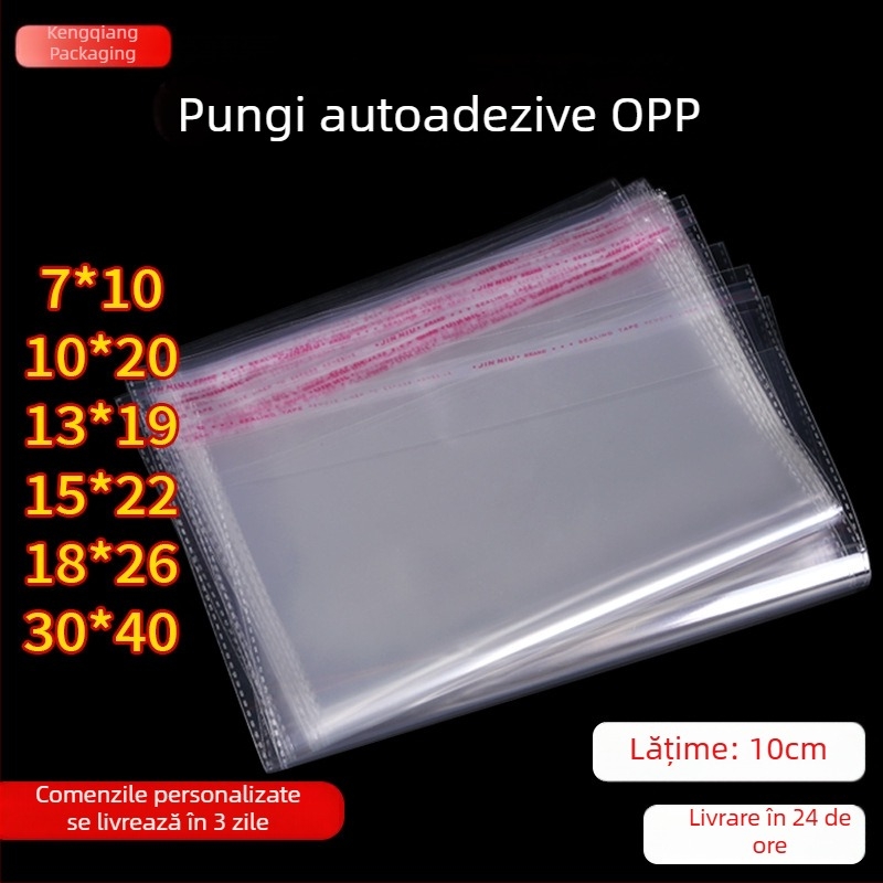 Pungă OPP autoadezivă transparentă pentru ambalarea hainelor
