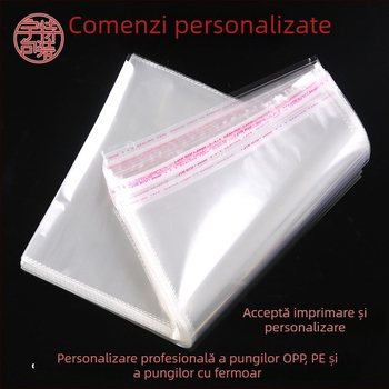Pungi OPP autoadezive, transparente, sigilate, pentru haine și accesorii mici, cu etichetă atașabilă