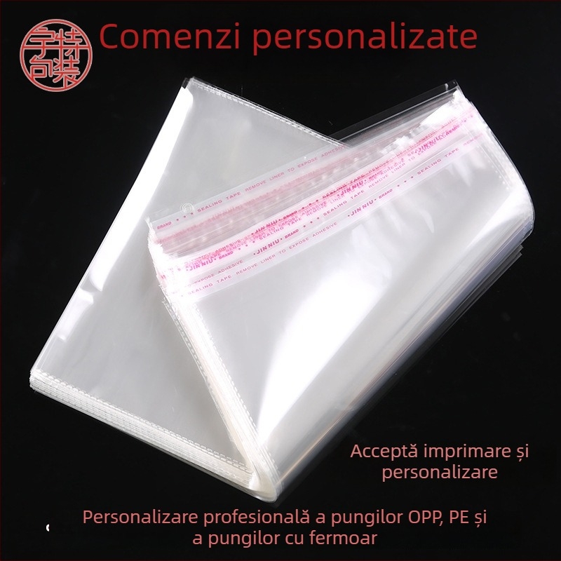Pungi OPP autoadezive, transparente, sigilate, pentru haine și accesorii mici, cu etichetă atașabilă