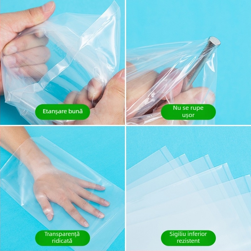 Saci autoadezivi PE cu text de avertizare, pentru haine, ambalaje transparente din plastic moale
