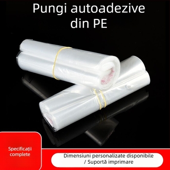 Pungă PE imprimată personalizată, autoadezivă, pentru ambalarea hainelor transparente