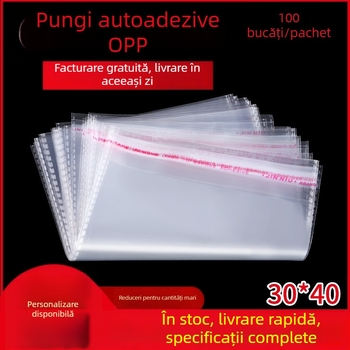 Pungă OPP transparentă, autoadezivă, pentru ambalarea bijuteriilor și jucăriilor