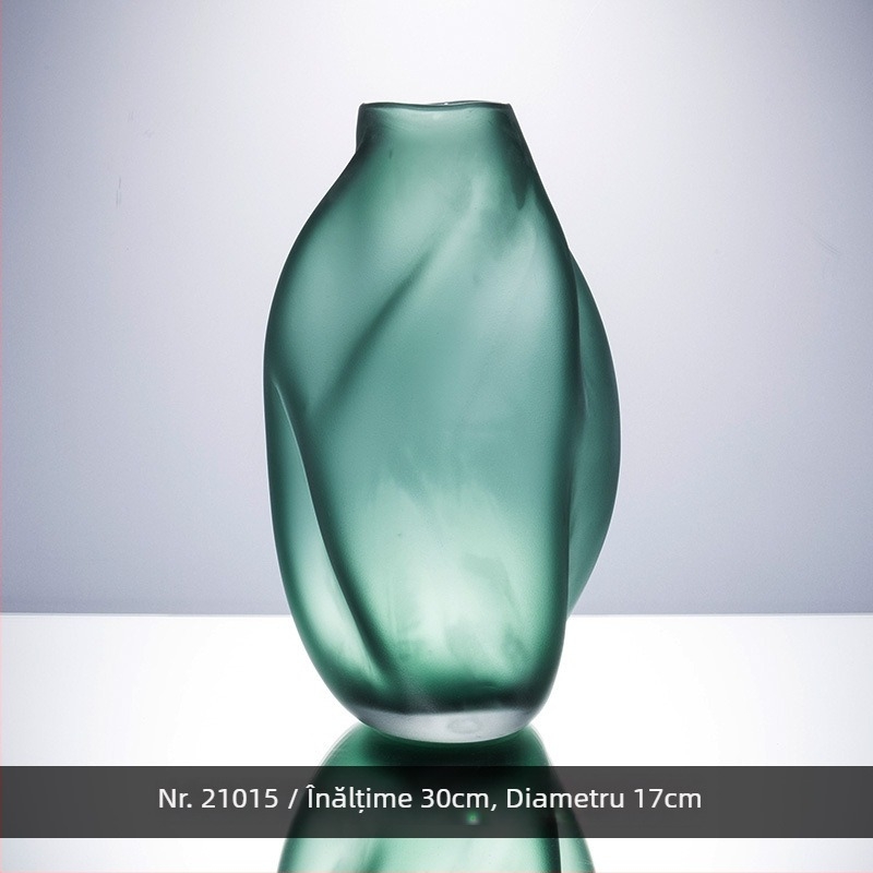 Vază de sticlă roz gradient pentru aranjamente hidroponice, vază decorativă modernă de înaltă calitate pentru interior