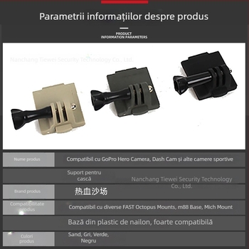 GoPro cască montură pentru cameră de acțiune cu suport MountainDog și kit de modificare FAST