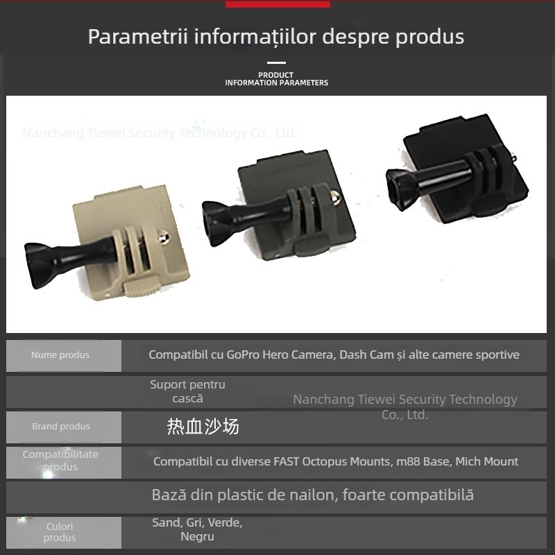 GoPro cască montură pentru cameră de acțiune cu suport MountainDog și kit de modificare FAST