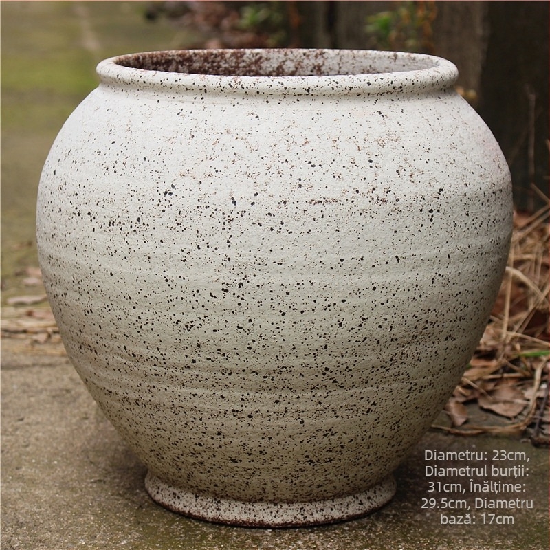 Vază de flori din ceramică lucrată manual, teracotă în stil wabi-sabi, vază pentru flori uscate, decor zen pentru podea