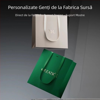 Geantă de hârtie personalizată, imprimată, pentru ambalare de marcă, cu logo, potrivită pentru cosmetice, electronice, ceai și îmbrăcăminte