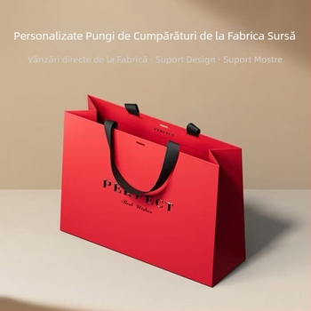 Geantă de hârtie personalizată, imprimată, pentru ambalare de marcă, cu logo, potrivită pentru cosmetice, electronice, ceai și îmbrăcăminte