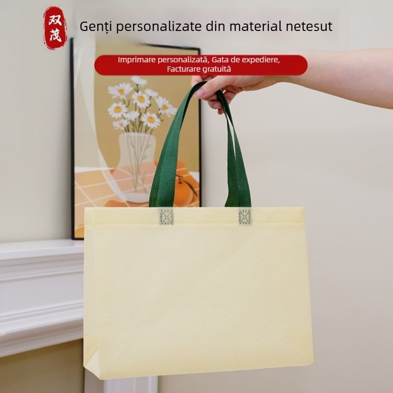 Geantă personalizată din material nețesut pentru îmbrăcăminte — cadou promoțional ecologic, geantă de mână elegantă