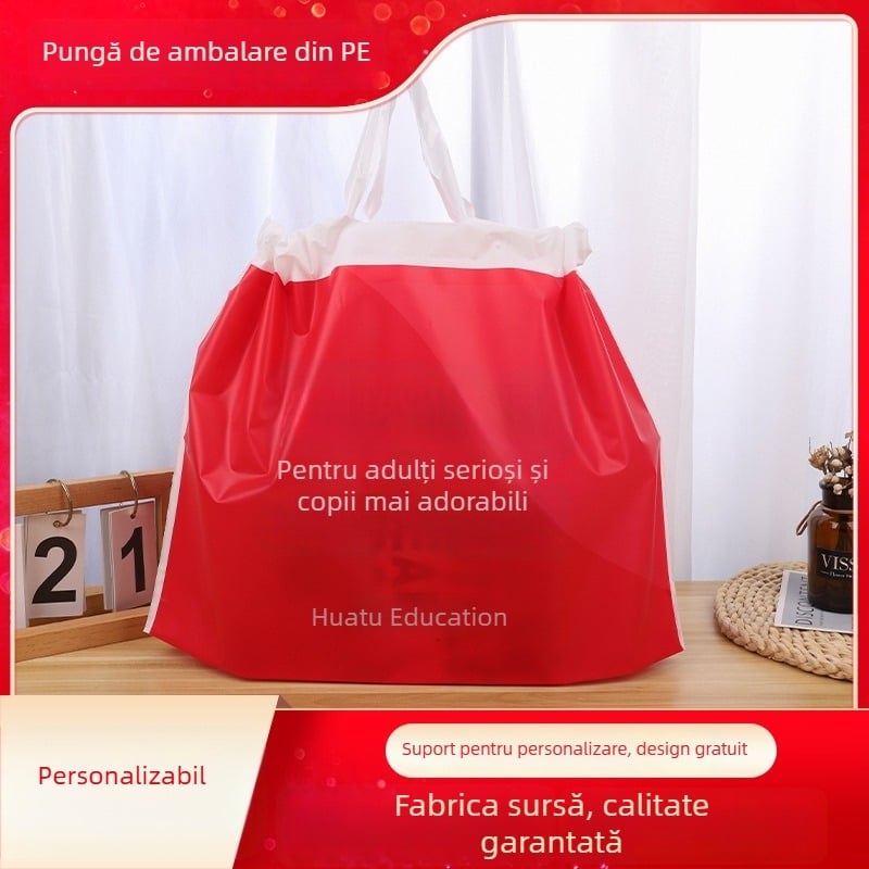 Sac cu șnur pentru livrări și cumpărături, pungă pentru haine cu zonă mare de imprimare
