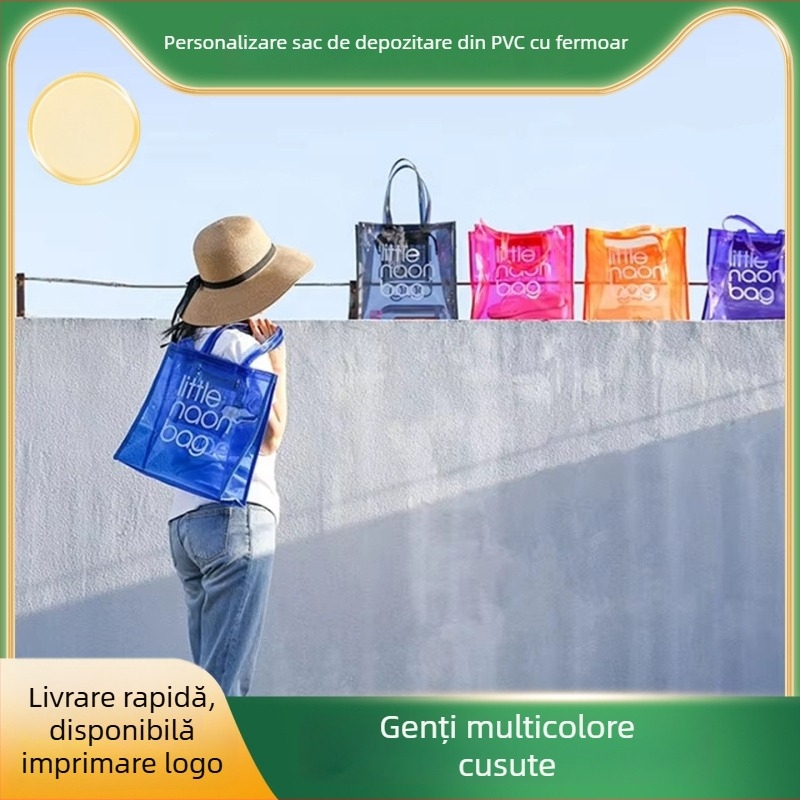 Geantă cadou din PVC, finisaj mat și colorat, pentru ambalarea hainelor