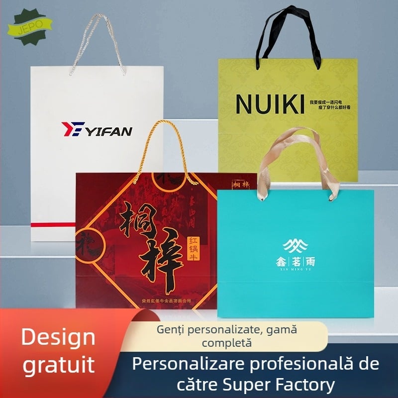 Sac de hârtie personalizat cu logo pentru ambalare cadouri – pentru magazine de îmbrăcăminte