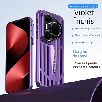 Husă pentru Huawei Pura80 cu disipare a căldurii, design lamă electroplatinată, stil modern de înaltă clasă Pro+ protecție completă anti-șoc, unisex