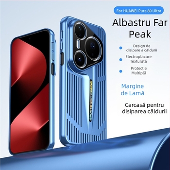 Husă pentru Huawei Pura80 cu disipare a căldurii, design lamă electroplatinată, stil modern de înaltă clasă Pro+ protecție completă anti-șoc, unisex