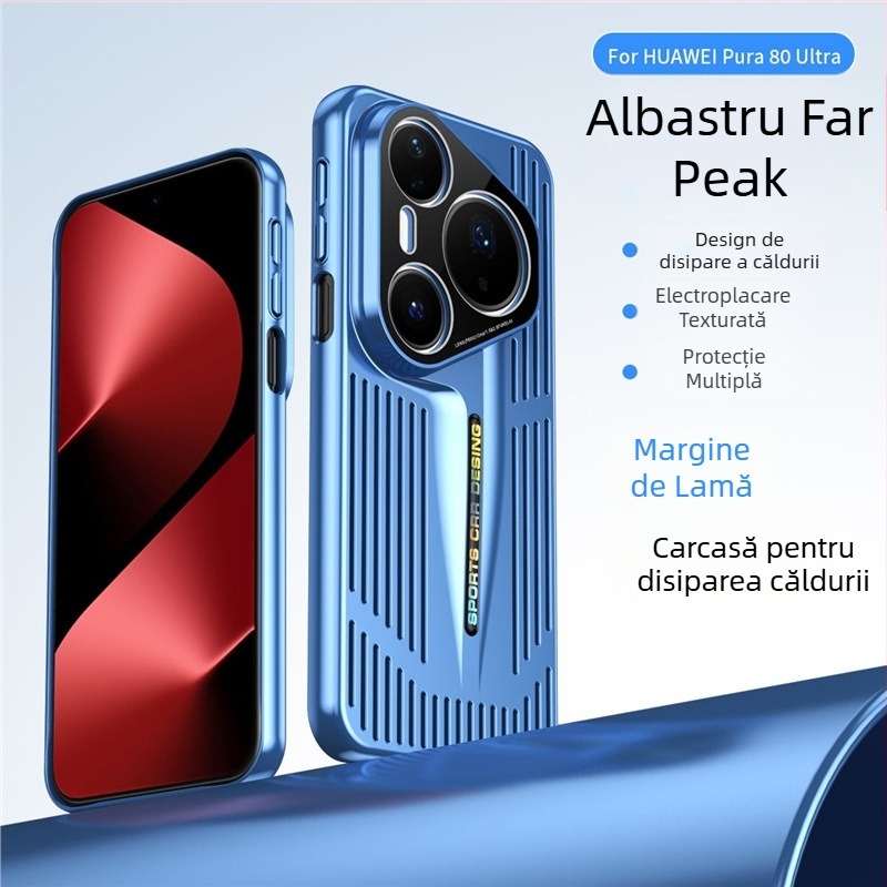Husă pentru Huawei Pura80 cu disipare a căldurii, design lamă electroplatinată, stil modern de înaltă clasă Pro+ protecție completă anti-șoc, unisex