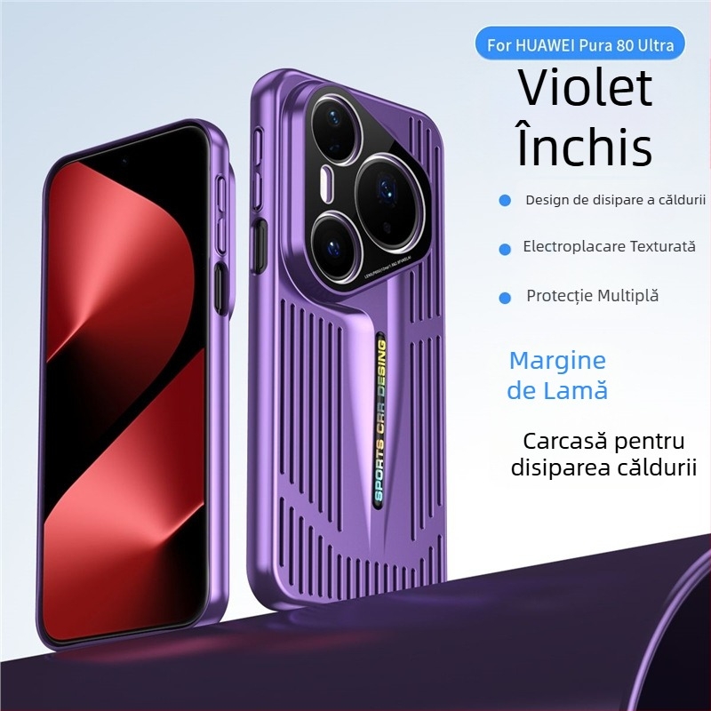Husă pentru Huawei Pura80 cu disipare a căldurii, design lamă electroplatinată, stil modern de înaltă clasă Pro+ protecție completă anti-șoc, unisex
