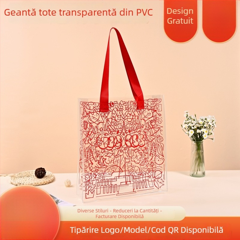 Geantă PVC cu logo personalizat – cadou corporativ promoțional și geantă pentru bomboane de nuntă