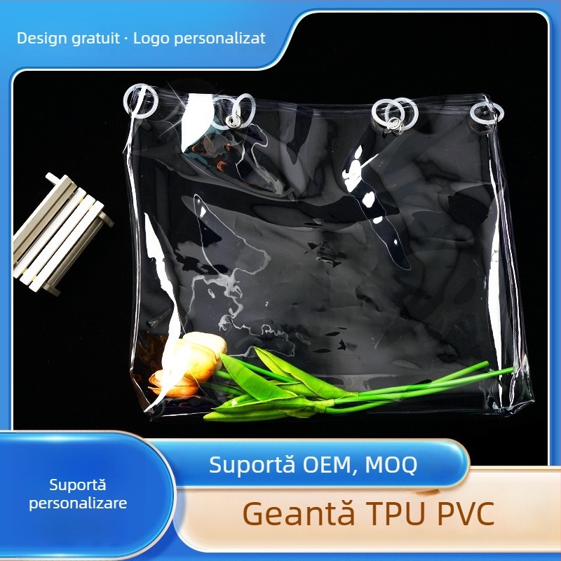 Geantă PVC cu înaltă transparență, personalizată, ambalaj PP, pungi transparente TPU pentru cadouri cu imprimare cu laser a logo-ului