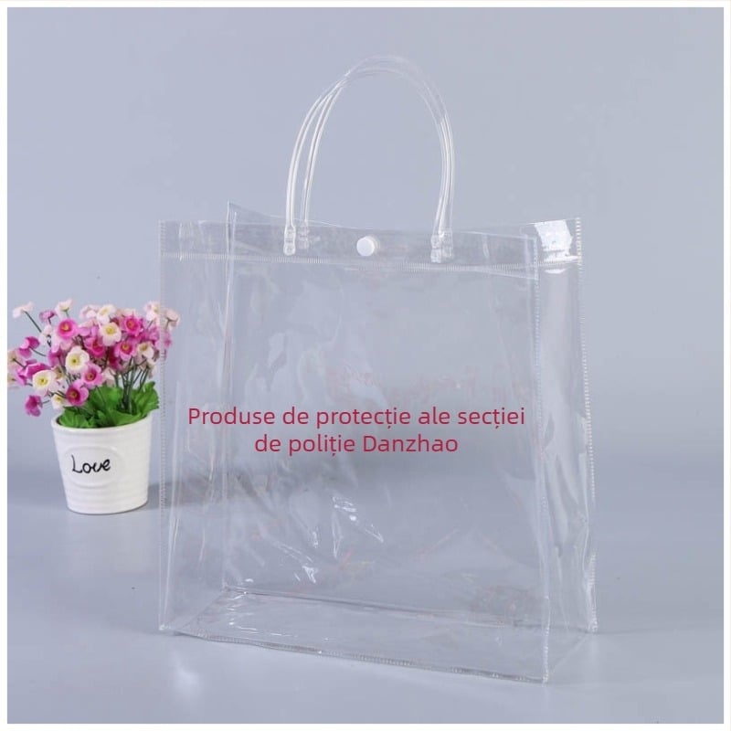 Genți PVC personalizate cu închizături cu capse, genți transparente pentru cosmetică